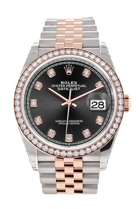 36 rolex rose gold with diamond bezel|rolex datejust 36 fluted bezel.